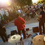 band playing on patio